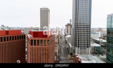 Luftaufnahme von Omaha, Nebraska, USA. Stockfoto