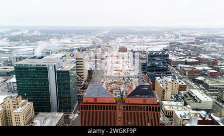 Luftaufnahme von Omaha, Nebraska, USA. Stockfoto