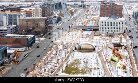 Luftaufnahme von Omaha, Nebraska, USA. Stockfoto