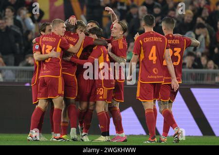 Roma, Italien. Februar 2024. Foto Alfredo Falcone/LaPresse 05 Febbraio 2024 - Roma, Italia - Sport, calcio - Roma vs Cagliari - Campionato italiano di calcio Serie A TIM 2023/2024 - Stadio Olimpico di Roma. Nella Foto: Foto Alfredo Falcone/LaPresse 05. Februar 2024 Rom, Italien - Sport, Fußball - Roma vs Cagliari - italienische Fußballmeisterschaft der Serie A 2023/2024 - Olympisches Stadion &#xee;n Rom. Im Bild: LaPresse/Alamy Live News Stockfoto