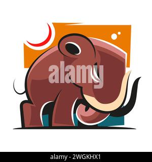 mammut Elefant Logo Vektor Symbol Illustration. Maskottchendesign mit antikem mammoth-Logo. Stock Vektor