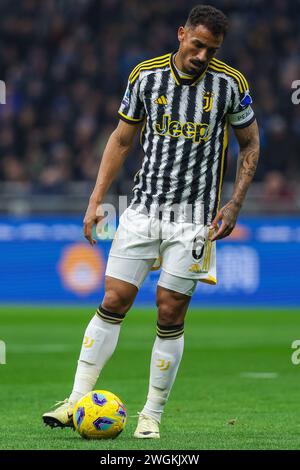 Mailand, Italien. Februar 2024. Luiz da Silva Danilo vom Juventus FC wurde am 4. Februar im Giuseppe Meazza Stadion in Mailand, Italien während des Fußballspiels der Serie A 2023/24 zwischen dem FC Internazionale und Juventus FC im Giuseppe Meazza Stadion, Mailand, Italien, gesehen 2024. Credit: Independent Photo Agency/Alamy Live News Stockfoto