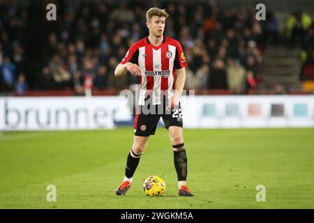 London, Großbritannien. Februar 2024. London, 5. Februar 2024: Nathan Collins aus Brentford während des Premier League-Spiels zwischen Brentford und Manchester City im GTECH Community Stadium am 5. Februar 2024 in London. (Pedro Soares/SPP) Credit: SPP Sport Press Photo. /Alamy Live News Stockfoto