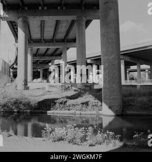 Blick unter Spaghetti Junction, M6, Birmingham Stockfoto