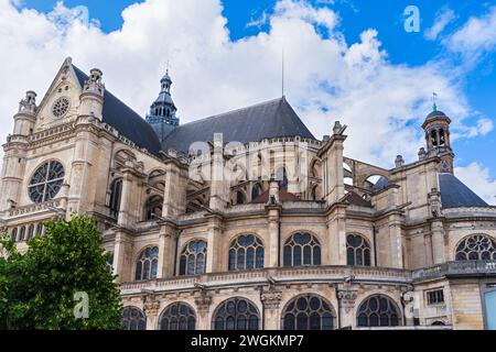 Die Kirche saint eustache im pariser Stadtteil halles, erbaut im extravaganten gotischen Stil Stockfoto