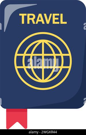 Karikaturblauer Pass. Reisedokument. ID-Bestätigung. Illustration des flachen Vektors. Isoliertes Bild auf weißem Hintergrund Stock Vektor