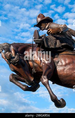 Einstellung Anpassung Statue, Joseph, Hells Canyon National Scenic Byway, Oregon Stockfoto