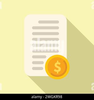 Papier Geld Dokument Symbol flach Vektor. Arbeitsperson. Digitaler Wandel Stock Vektor