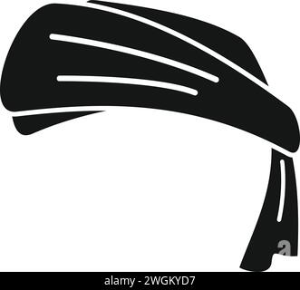 Asiatisches Turban-Symbol einfacher Vektor. Kultur Ostbedeckung. Kopfbedeckung mit Schal Stock Vektor