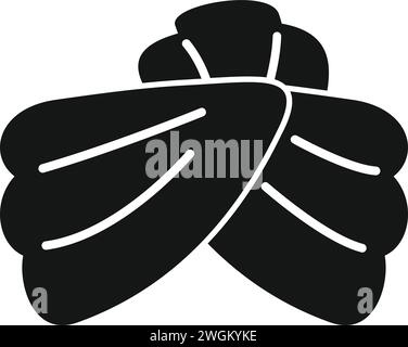 Indischer Turban Symbol einfacher Vektor. Kopf-Kultur-Religion. Islamischer Schal Stock Vektor