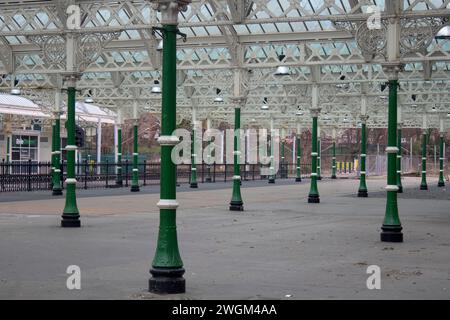 Tynemouth U-Bahn-Station, eine Station, die die Küstenstadt Tynemouth, North Tyneside in Tyne und Wear, Northumberland, Großbritannien, bedient Stockfoto