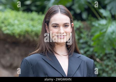 5. Februar 2024, Rom, Italien: Die britische Schauspielerin Lily James nimmt am Fotoaufruf des Films „Finamente l'alba“ im Hotel de Russie in Rom Teil (Foto: © Matteo Nardone/Pacific Press via ZUMA Press Wire). Nicht für kommerzielle ZWECKE! Stockfoto