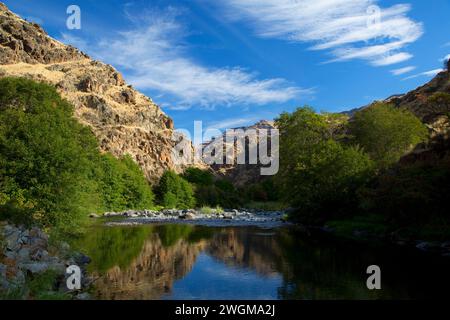 Imnaha Wild and Scenic River entlang Imnaha River Trail, Hells Canyon National Recreation Area, Oregon Stockfoto