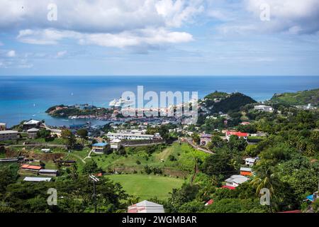 Blick auf St.. George ist aus Fort Fredrick, Grenada, Westindien Stockfoto