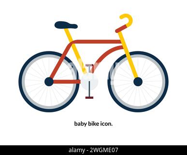 Symbol für das Baby-Fahrrad. Isoliert auf weißem Hintergrund. Stockfoto