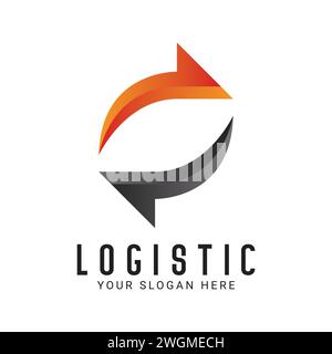 Logotyp Logistische Logoform Für Den Logistischen Pfeil Stock Vektor