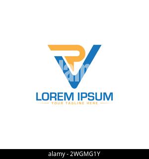 Design mit VR-Letter-Logo. Kreatives VR-Logo. Stock Vektor