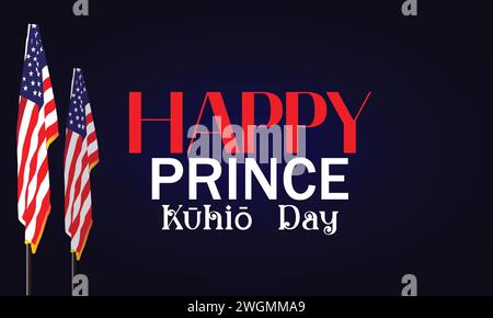 Happy Prince Kuhio Day Text Illustration Design Stock Vektor