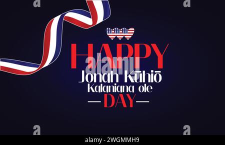 Happy Prince Kuhio Day Text Illustration Design Stock Vektor