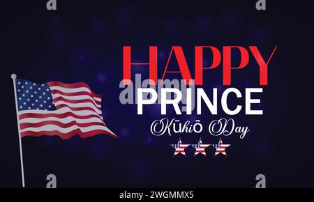 Happy Prince Kuhio Day Text Illustration Design Stock Vektor