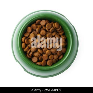 Trockenfutter für Haustierfutter für den Hintergrund von oben Stockfoto