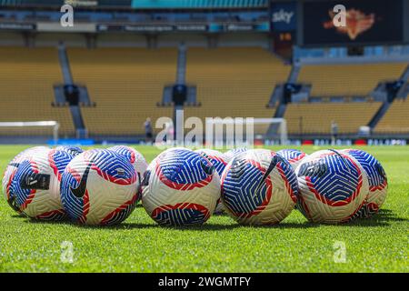 Wellington, Neuseeland. Dienstag, 6. Februar 2024. A-League - Wellington Phoenix gegen Central Coast Mariners. Ein allgemeiner Blick auf das Spielfeld vor dem Kampf Der A-League zwischen Wellington Phoenix und den Central Coast Mariners im Sky Stadium. Quelle: James Foy/Alamy Live News Stockfoto