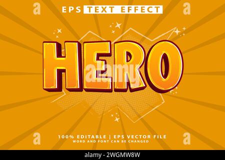 Vektortexteffekt mit Hero Stock Vektor
