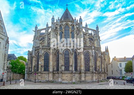 Tours Kathedrale, römisch-katholische Kirche in Tours, Indre-et-Loire, Frankreich, gewidmet dem Heiligen Gatianus, gotische Architektur, gebaut dazwischen Stockfoto