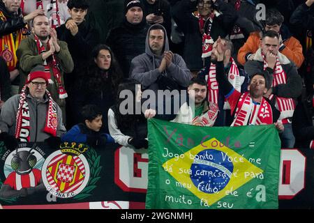 Girona, Spanien. Februar 2024. Während des La Liga EA Sports Matches zwischen Girona FC und Real Sociedad spielte er am 3. Februar 2024 im Montilivi Stadion in Girona, Spanien. (Foto: Alex Carreras/IMAGO) Credit: PRESSINPHOTO SPORTS AGENCY/Alamy Live News Stockfoto