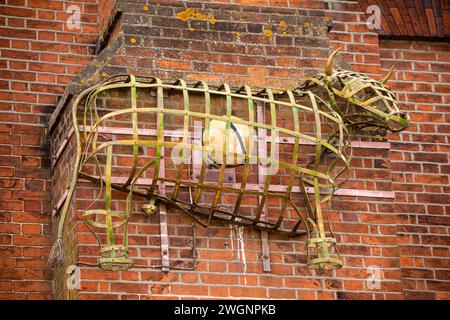 Großbritannien, England, Essex, Manningtree, High Street, das Manningtree Ox, Skulptur Stockfoto