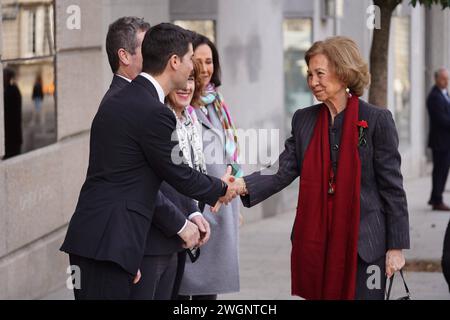 Madrid, Spanien. Februar 2024. Königin Sofia trifft sich am Dienstag, 6. Februar 2024 mit dem Kuratorium der Higher School of Music in Madrid Credit: CORDON PRESS/Alamy Live News Stockfoto