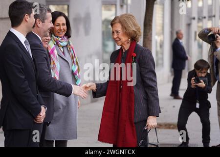 Madrid, Spanien. Februar 2024. Königin Sofia trifft sich am Dienstag, 6. Februar 2024 mit dem Kuratorium der Higher School of Music in Madrid Credit: CORDON PRESS/Alamy Live News Stockfoto