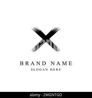 Kreatives X Letter Logo-Design mit Swoosh Icon Vektor. Stock Vektor