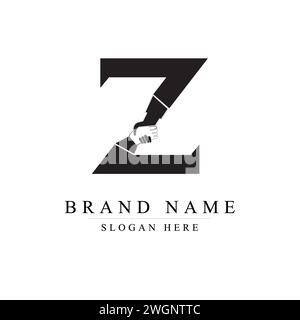 Z Connect Handshake of Trust, Z Bond United in Business, Z Union Partnership in Progress, Z Alliance Strength in Collaboration Stock Vektor
