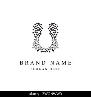 Initialen Letter U Logo Design Vektor Illustration Vorlage, Initial Letter U Logo Stock Vektor