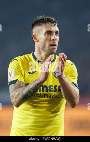 Barcelona, Spanien. Januar 2024. Kiko Femenia in Aktion beim LaLiga EA Sports Spiel zwischen dem FC Barcelona und Villarreal CF bei den Estadi Olimpi Stockfoto