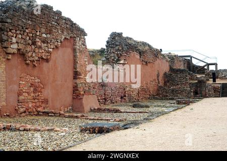 Tiermes ist eine alte keltiberische und römische Bevölkerung, archäologische Überreste. Forum Romanum. Montejo de Tiermes, Provinz Soria, Castilla y Leon, Spanien. Stockfoto