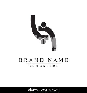 Community Care Logo Vector Concept Engagement, Zweisamkeit Stock Vektor