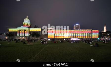 Das Light to Night Festival, eine Festzelt-Veranstaltung der Singapore Art Week, präsentiert seine 6. Ausgabe mit einer Vielzahl innovativer Kunsterlebnisse Stockfoto