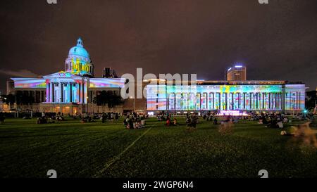 Das Light to Night Festival, eine Festzelt-Veranstaltung der Singapore Art Week, präsentiert seine 6. Ausgabe mit einer Vielzahl innovativer Kunsterlebnisse Stockfoto