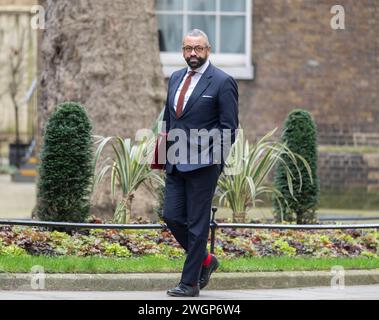 Downing Street, London, Großbritannien. Februar 2024. James cleverly Abgeordneter, Staatssekretär für das Innenministerium, Innenminister in der Downing Street für wöchentliche Kabinettssitzung. Quelle: Malcolm Park/Alamy Live News Stockfoto