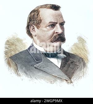 Grover Cleveland Farbporträt US-Präsident USA 19. Jahrhundert Stockfoto