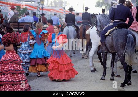 Spanien, Andalousia, Sevilla, Feria de abril de Sevilla - die Aprilmesse von Sevilla, Stockfoto