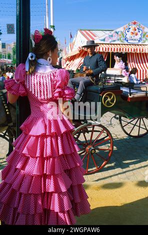 Spanien, Andalousia, Sevilla, Feria de abril de Sevilla - die Aprilmesse von Sevilla, Stockfoto