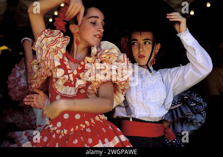 Spanien, Andalousia, Sevilla, Feria de abril de Sevilla - die Aprilmesse von Sevilla, Stockfoto