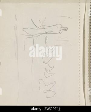 Studie, 1925 möglicherweise sitzende Figuren. Seite 96 aus einem Skizzenbuch mit 67 Blättern. Papier. Bleistift sitzende Figur Stockfoto