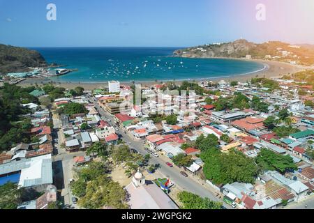 San juan del sur Strandblick von Drohnen an sonnigen Tagen Stockfoto
