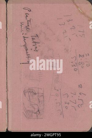 Anmerkungen, George Hendrik Breitner, 1898 - 1902 Seite 86, Achterste Schutblad, aus einem Skizzenbuch mit 42 Blättern. Amsterdam Papier. Kreide. Bleistift Stockfoto