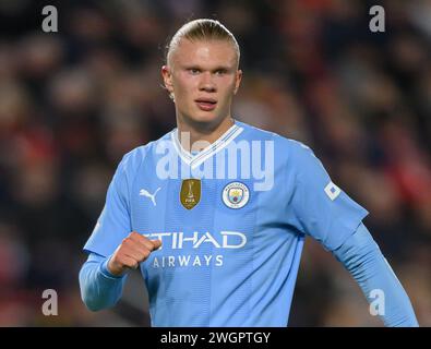 Februar 2024 - Brentford gegen Manchester City - Premier League - Gtech Community Stadium. Erling Haaland in Manchester City in Aktion. Bild : Mark Pain / Alamy Live News Stockfoto