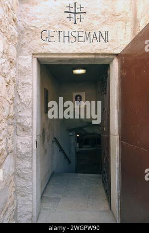 Katholische Grotte von Getsemani, auch bekannt als Höhle des Verrats, Ölberg, Jerusalem, Israel Stockfoto